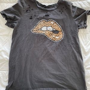 Leopard Lips t shirt